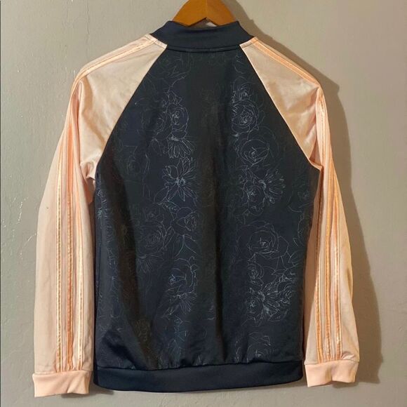 Adidas Women’s Embossed Track Jacket Black /Peach Sz M - Picture 5 of 6